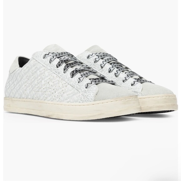 - P448 John White Leather Sneaker In Task White 35 - Picture 2 of 16